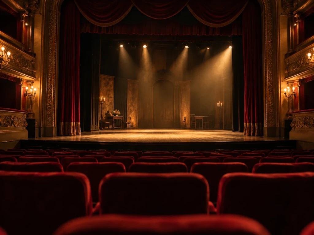 A theatre stage and its audience